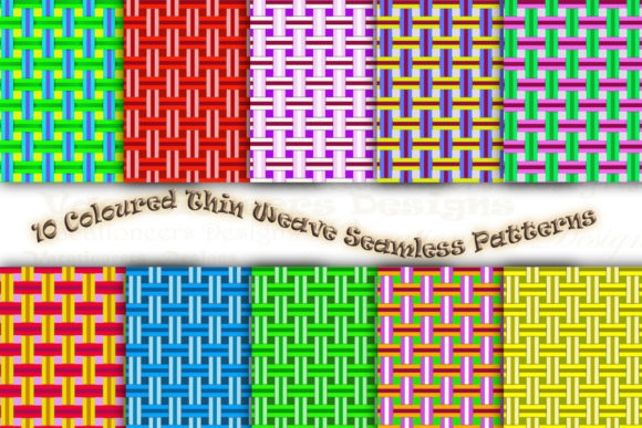 10 Coloured Thin Weave Seamless Patterns: Purpose-Built Texture for Modern Digital Creation