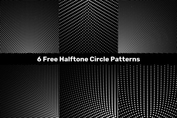 6 Free Halftone Circle Patterns