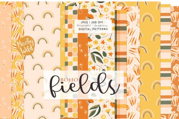 Boho Fields Pattern Paper: A Vibrant Fusion of Nature and Art