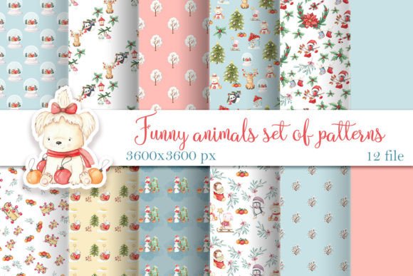 Christmas Animals Seamless Pattern