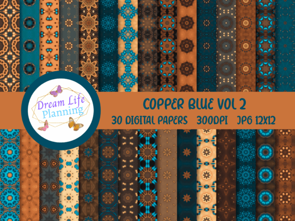 Copper Blue Vol 2 Digital Papers
