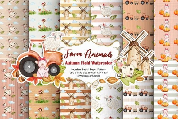 Farm Animals Digital Paper