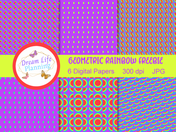 Geometric Rainbow Freebie Digital Papers