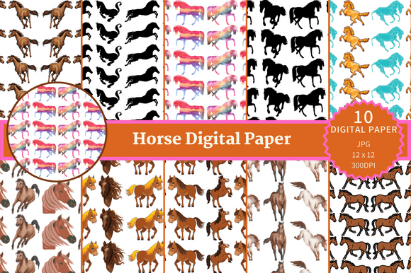 Horse Digital Paper: Elevating Creative Projects with Halloween-Themed Digital Paper Backgrounds