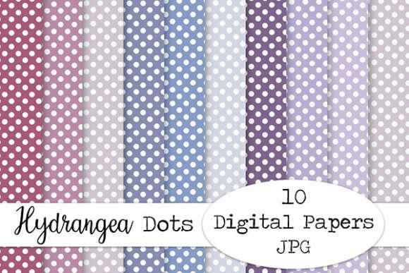 Hydrangea Shades Dot Digital Paper