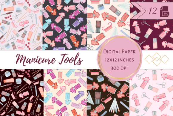 Manicure Tools Seamless Pattern: Creative, High-Quality Design Resources for Crafters and Digital Creators