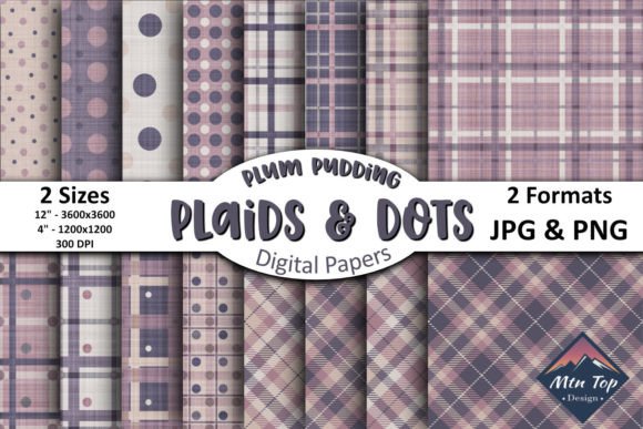 Plum Pudding Plaids Dot Digital Papers: Cozy, Cohesive, and Craft-Ready