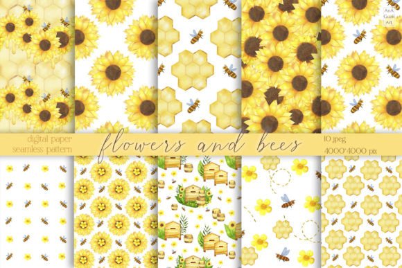 Seamless Pattern Bees and Sunflowers: A Creative Resource for Designers and Artists