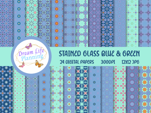 Stained Glass Blue Green Papers: Elevate Your Creative Projects with Timeless Color and Texture