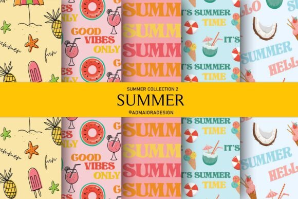 Summer Seamless Background Bundle