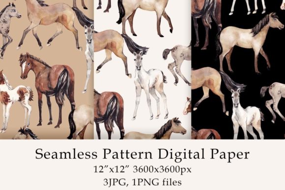 Watercolor Horses Seamless Pattern: Beautiful, Print-Ready Design for Creative Makers